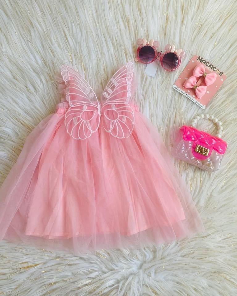 Butterfly Multi layered Tutu dress pink