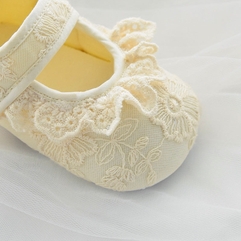 Baby pre-walker shoes lace Beige