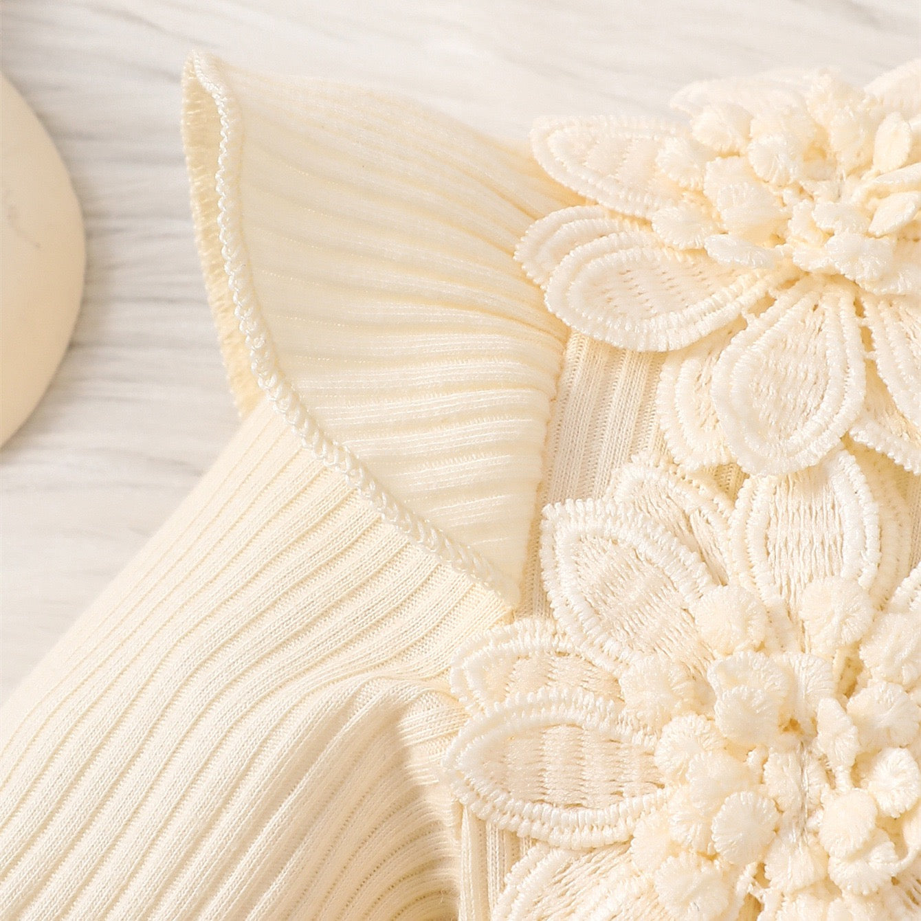 long sleeve romper dress with flowers + headband 3 color