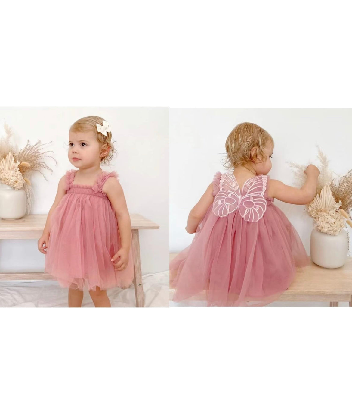 Butterfly Multi layered Tutu dress dusty rose