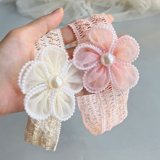 Baby flower headband with pearl 2 color