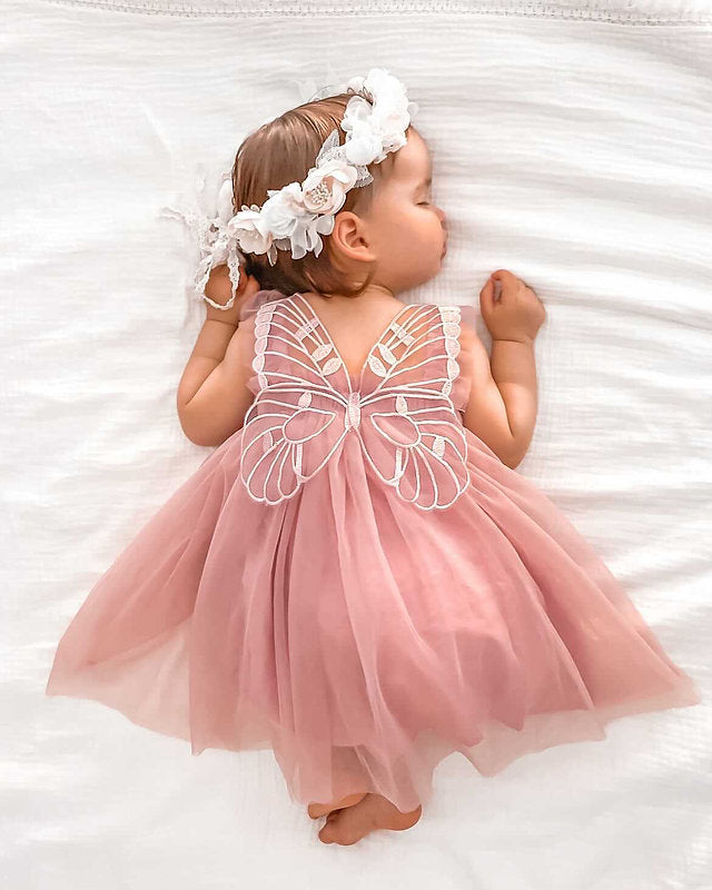 Butterfly Multi layered Tutu dress dusty rose