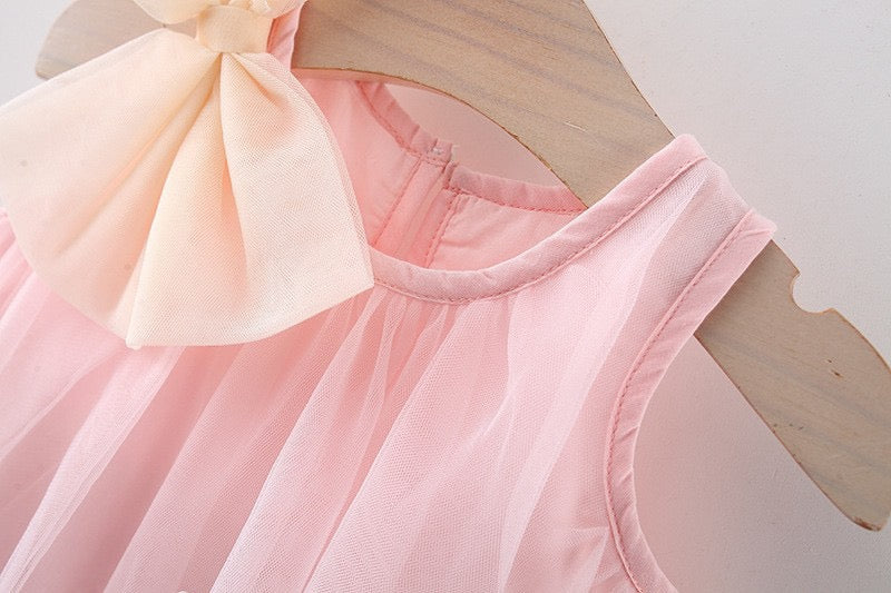 Baby tulle dresss with colorful bow knots