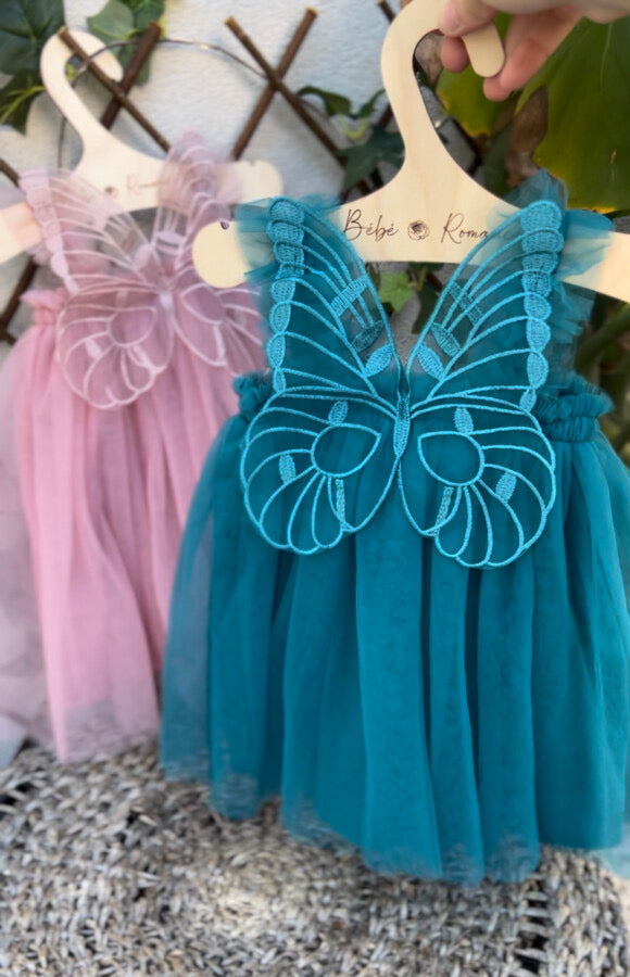 Butterfly Multi layered Tutu dress blue