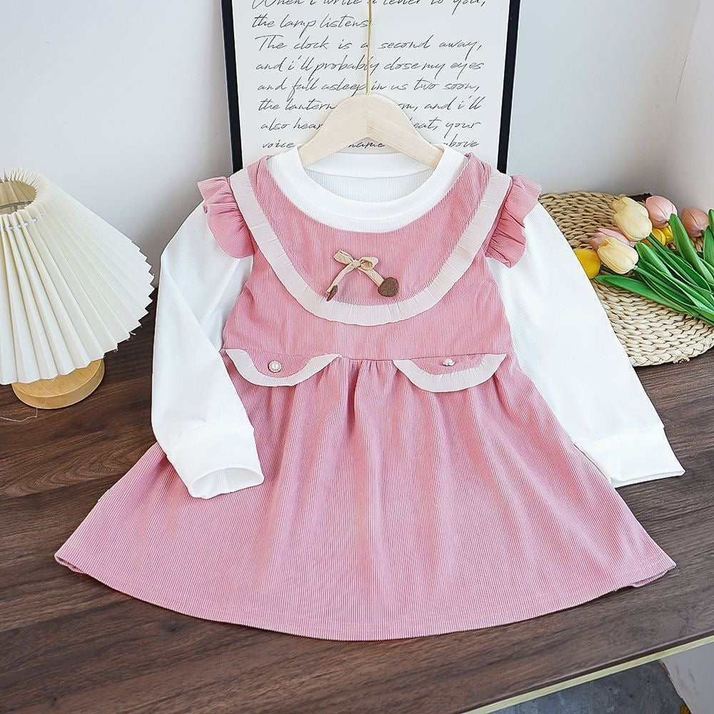 long sleeve dress with white sleeves