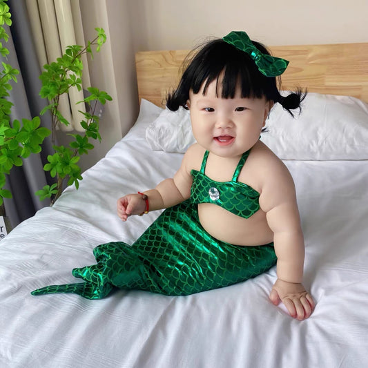 3 piece set Cute Mermaid outfit for photo shooting 2 color