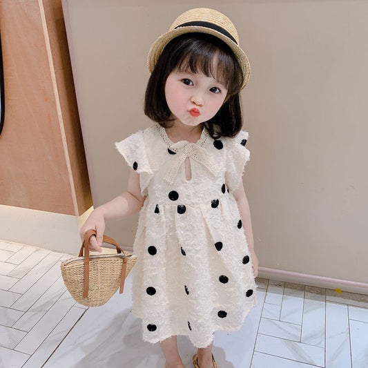 Polka dots dress with bow