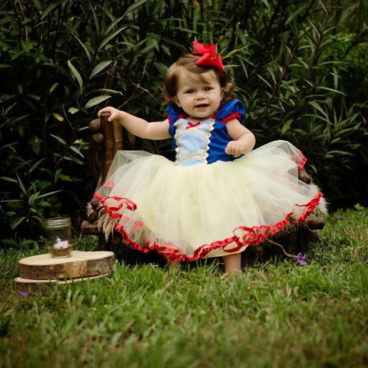 Princess snow white dress satin