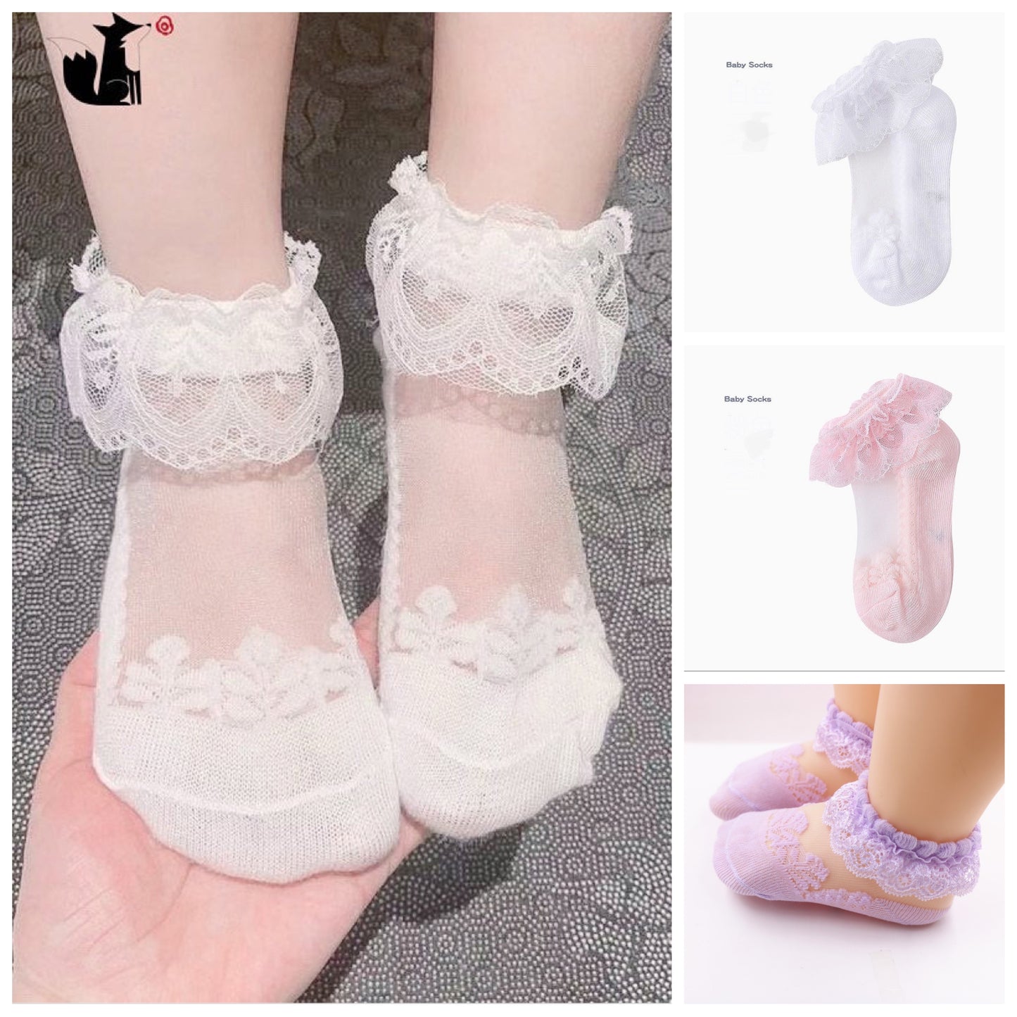 kids baby Socks with lace