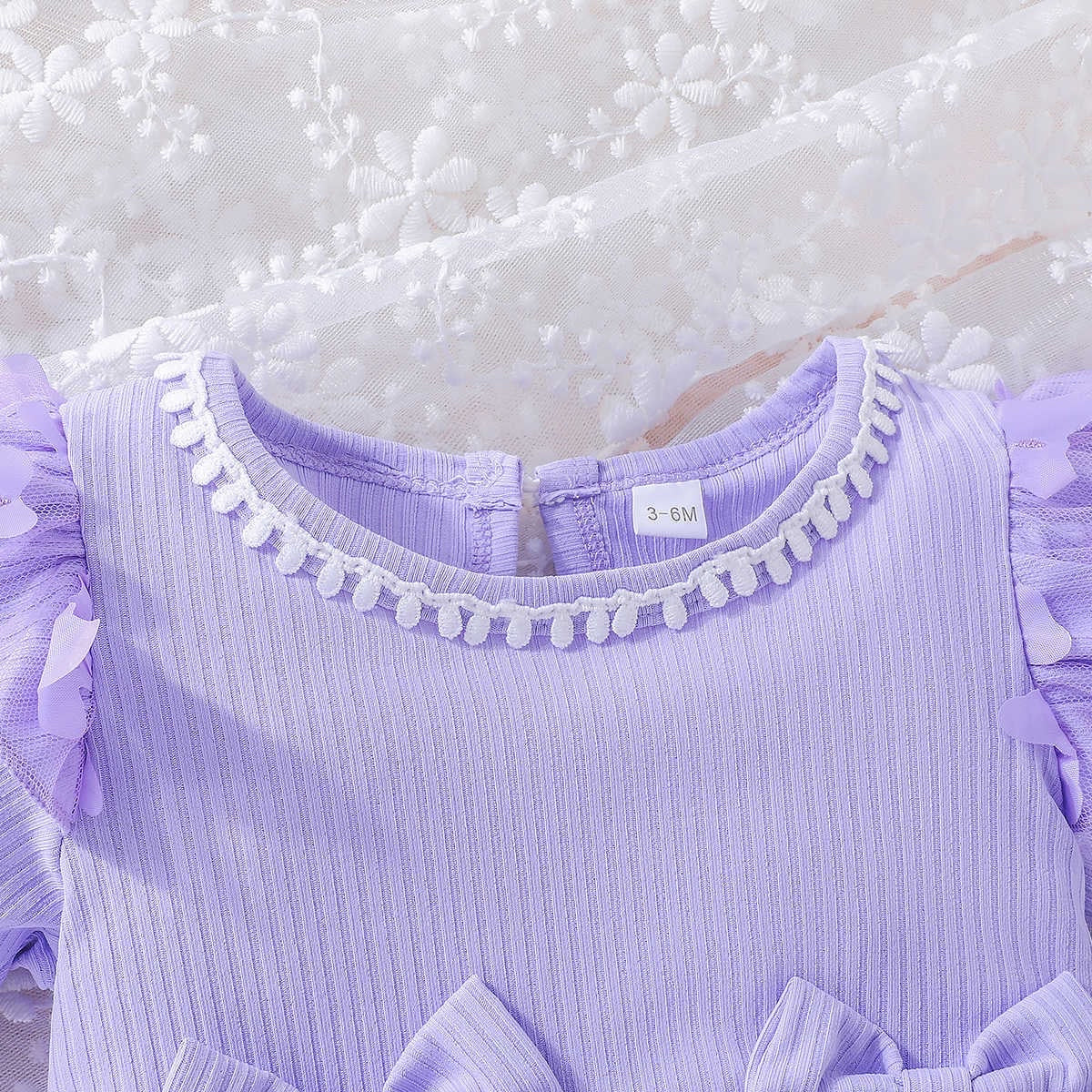 3D butterfly Baby long sleeve dress with headband