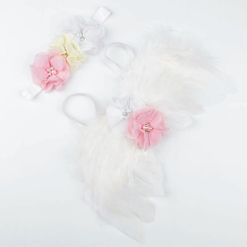 Angel wing + headband set for photoshooting 0-6 month