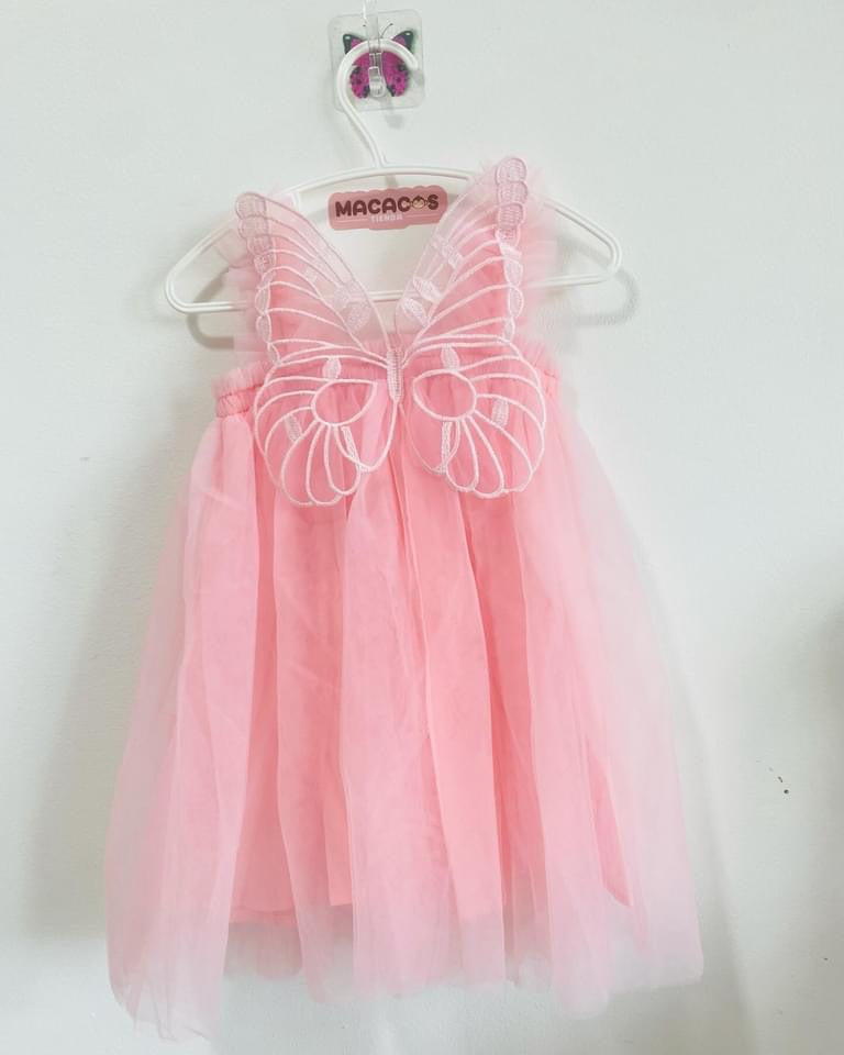 Butterfly Multi layered Tutu dress pink