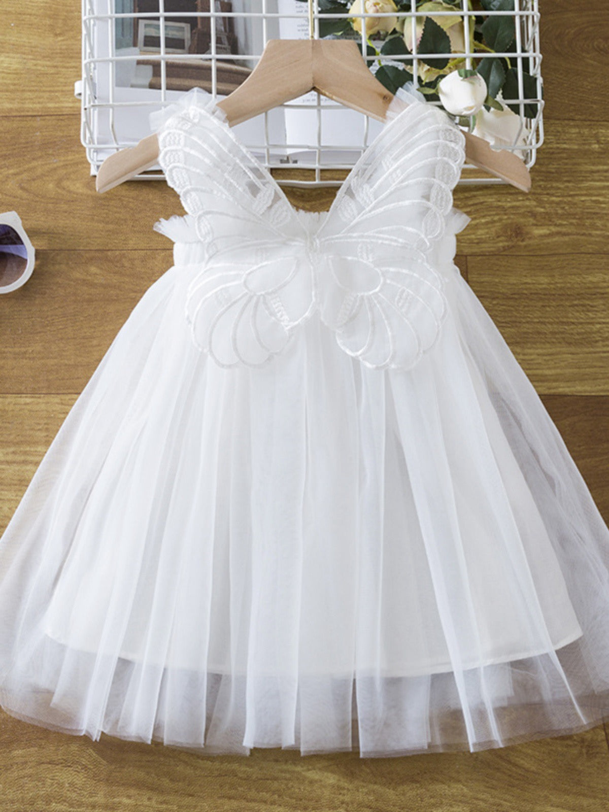 Butterfly Multi layered Tutu dress White