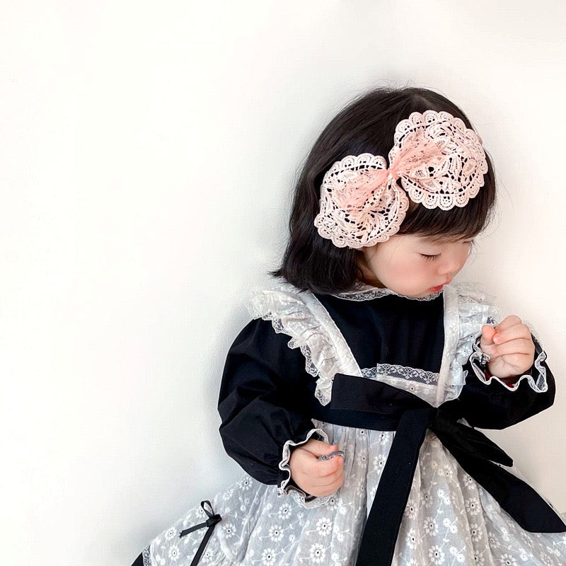 Girl kids Retro lace headband Bow knot 2 color