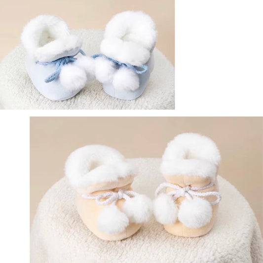 winter fur fuzzy booties baby shoes with hairballs 4 color unisex