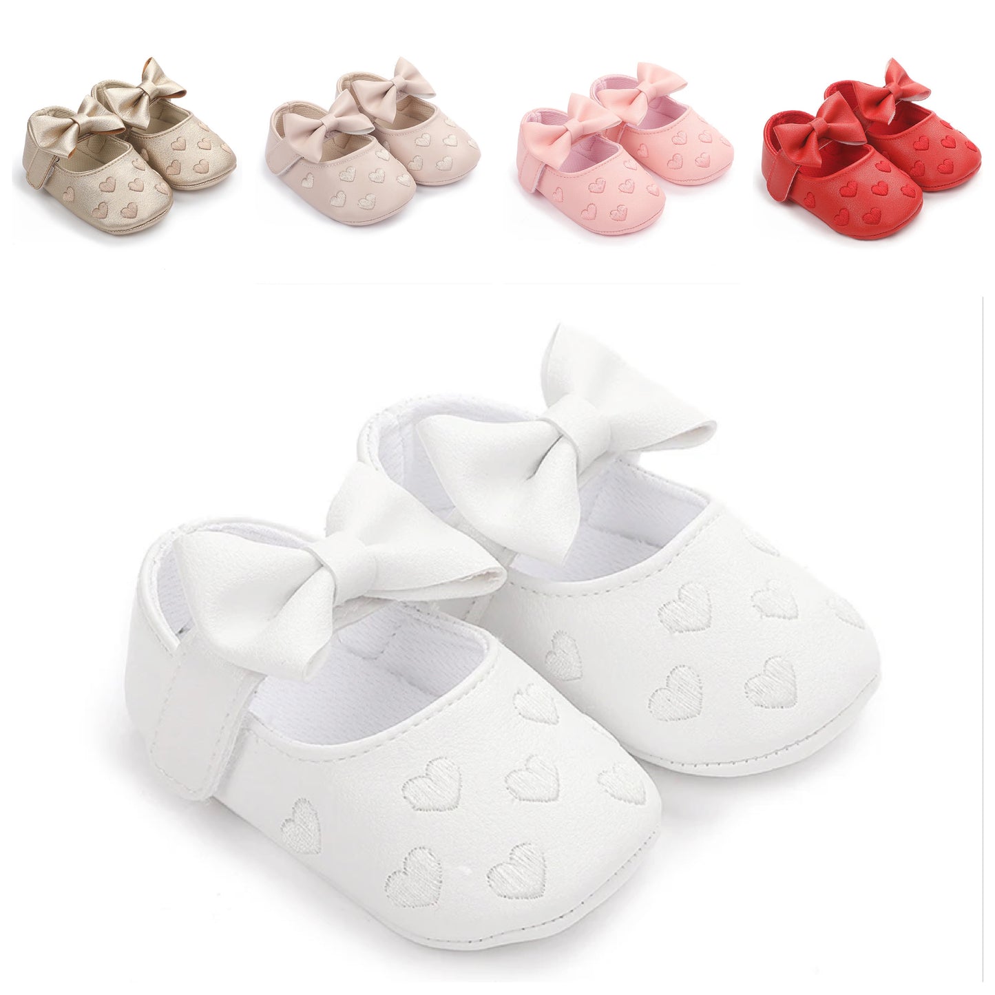 Baby pre-walker shoes embroidered hearts