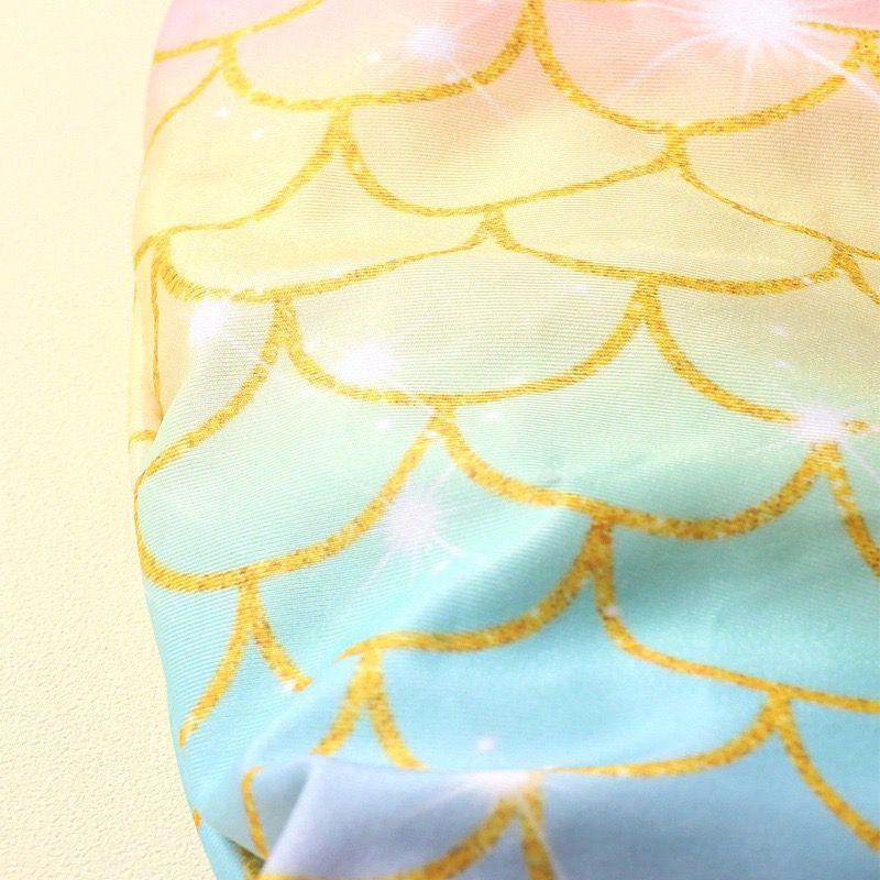 2 pieces set Mermaid outfit + headband for newborn baby yellow color