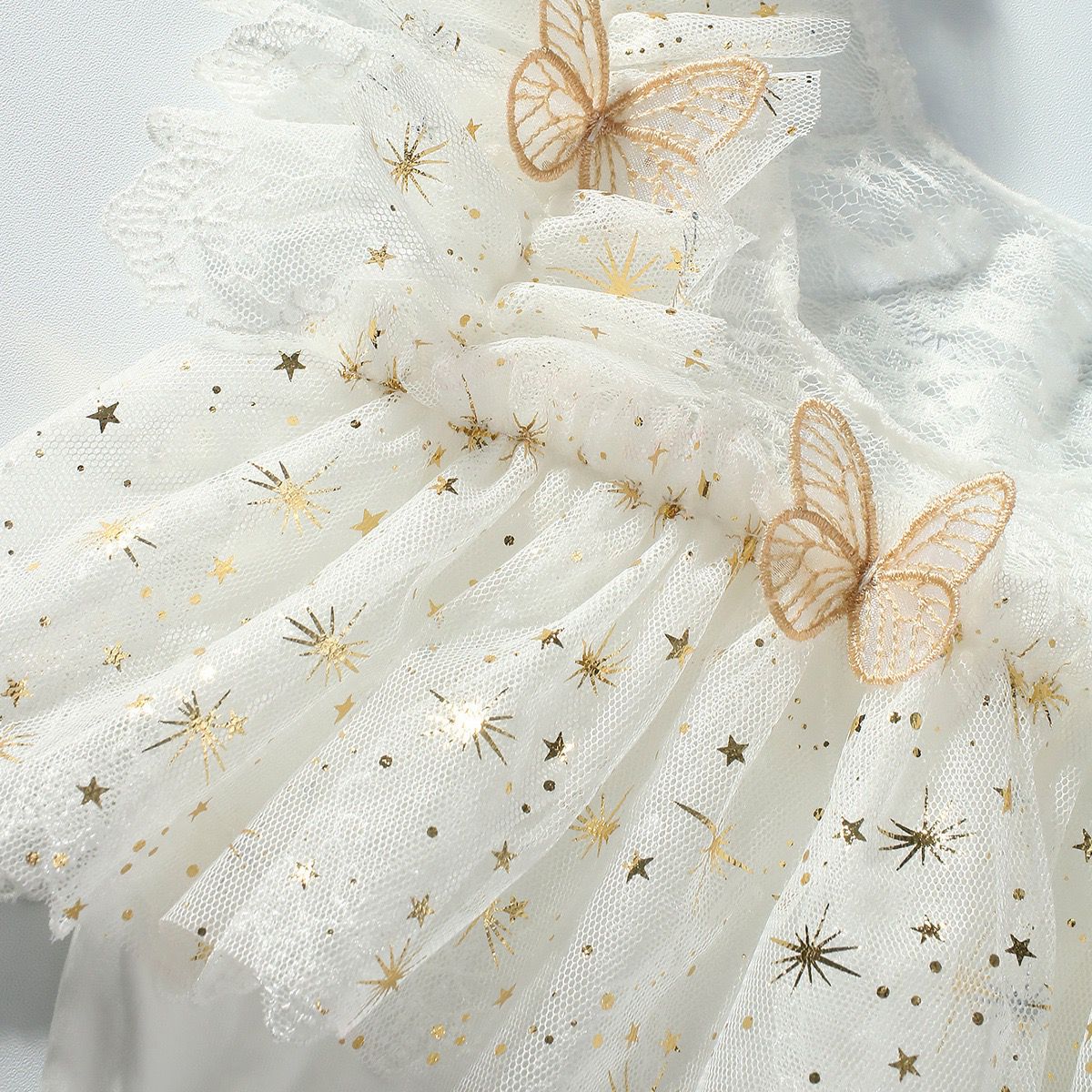 set of 2pcs newborn Baby Girl butterfly mesh romper dress  + headband 0-1 month
