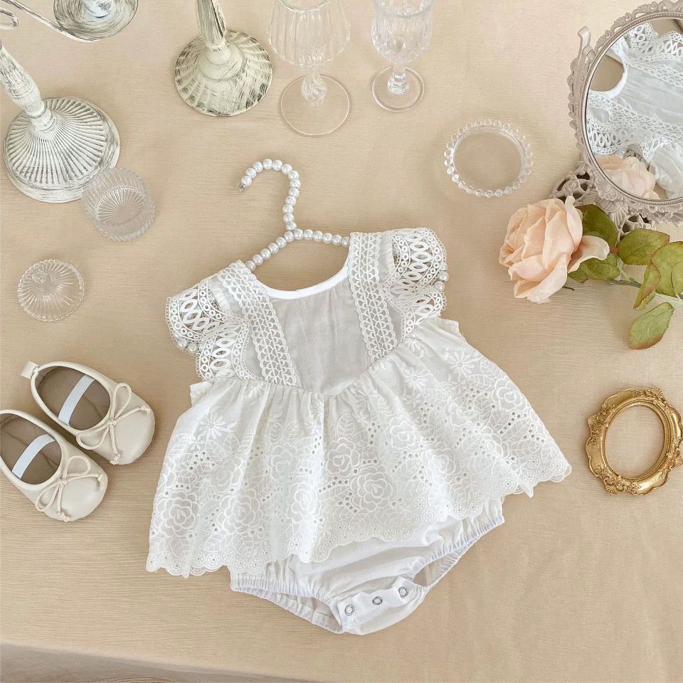 Simple 100% cotton romper dress