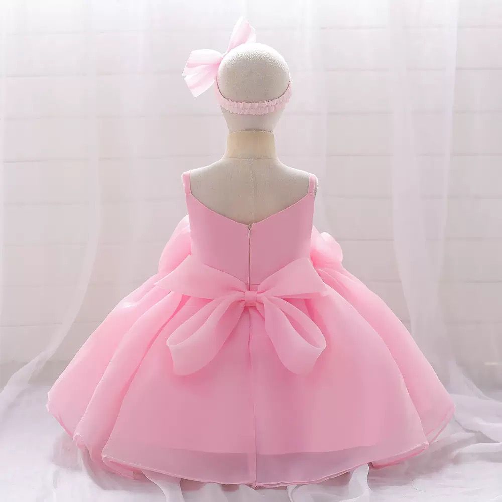 2 pcs set Elegant Princess dress with roses +  headband 2 color
