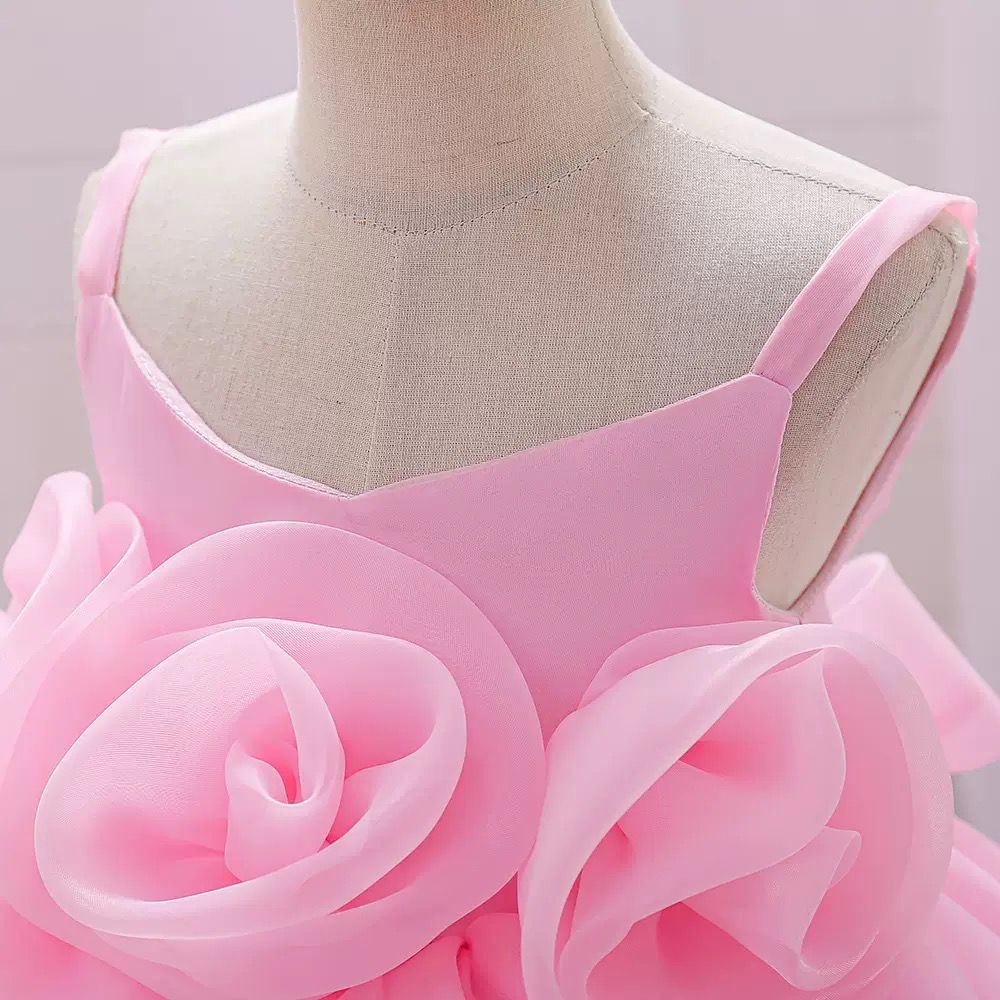 2 pcs set Elegant Princess dress with roses +  headband 2 color