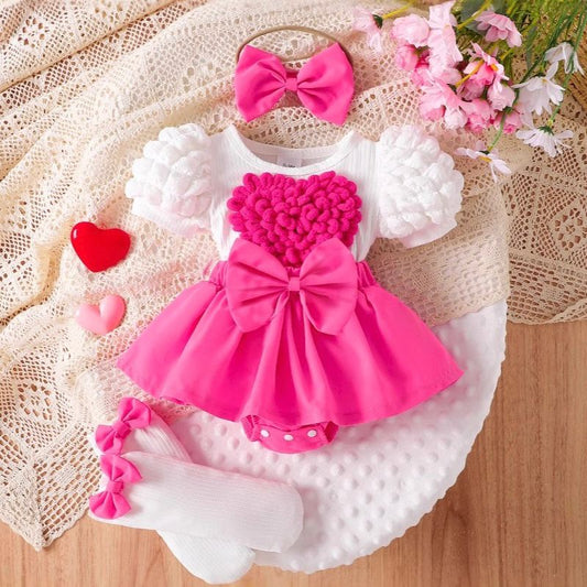 3 pcs set : dress + headband + socks .