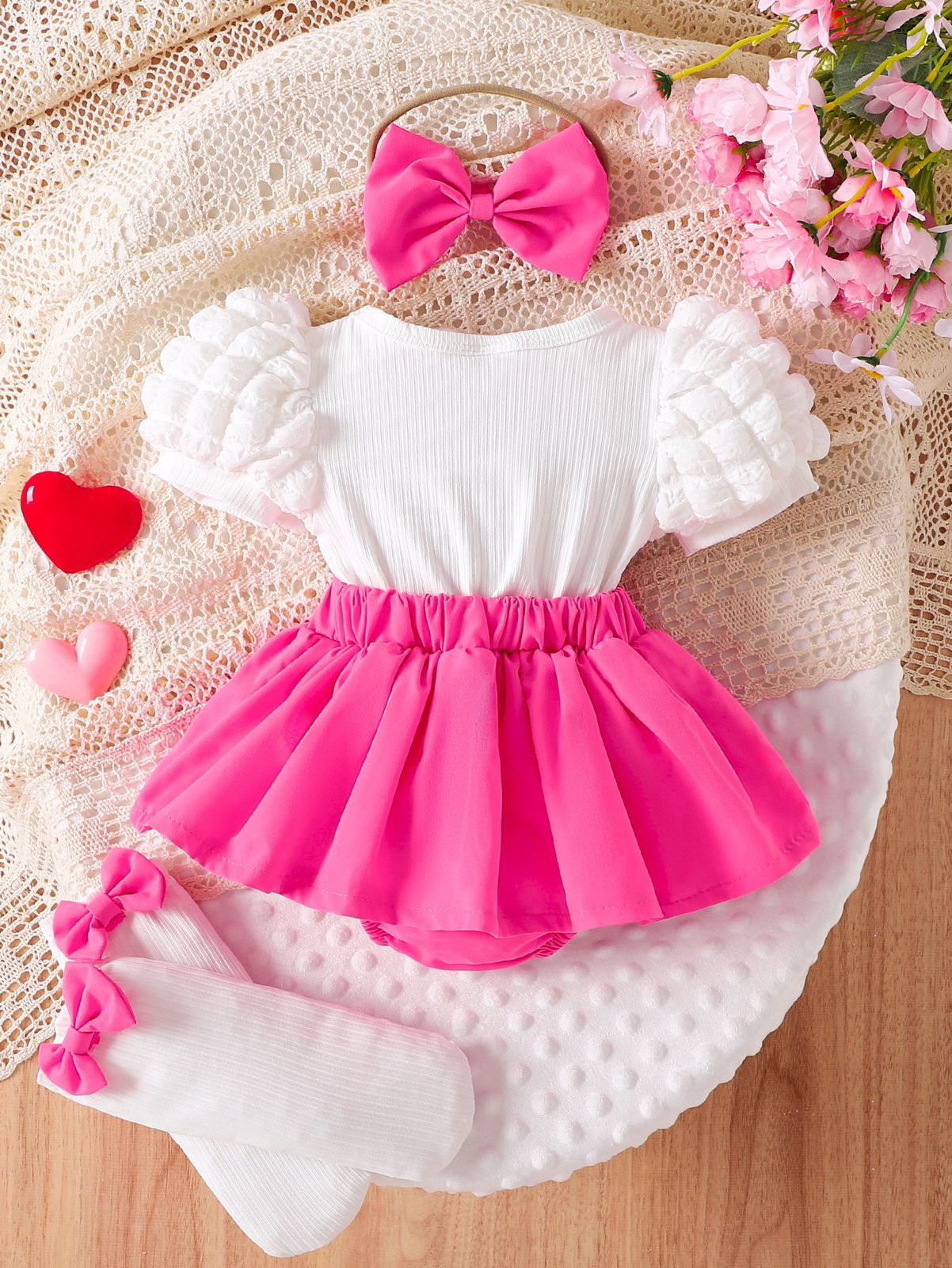 3 pcs set : dress + headband + socks .