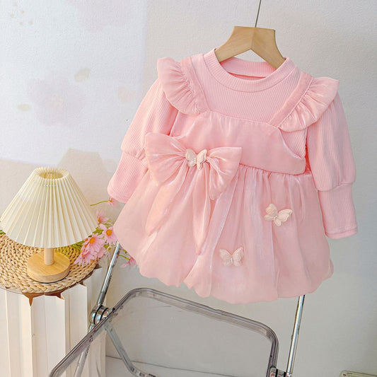 Long sleeve pink dress