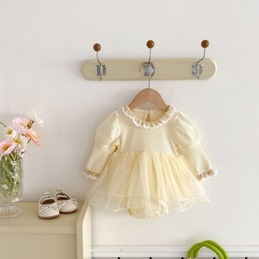 Puff Long sleeve baby romper dress 0-1 month