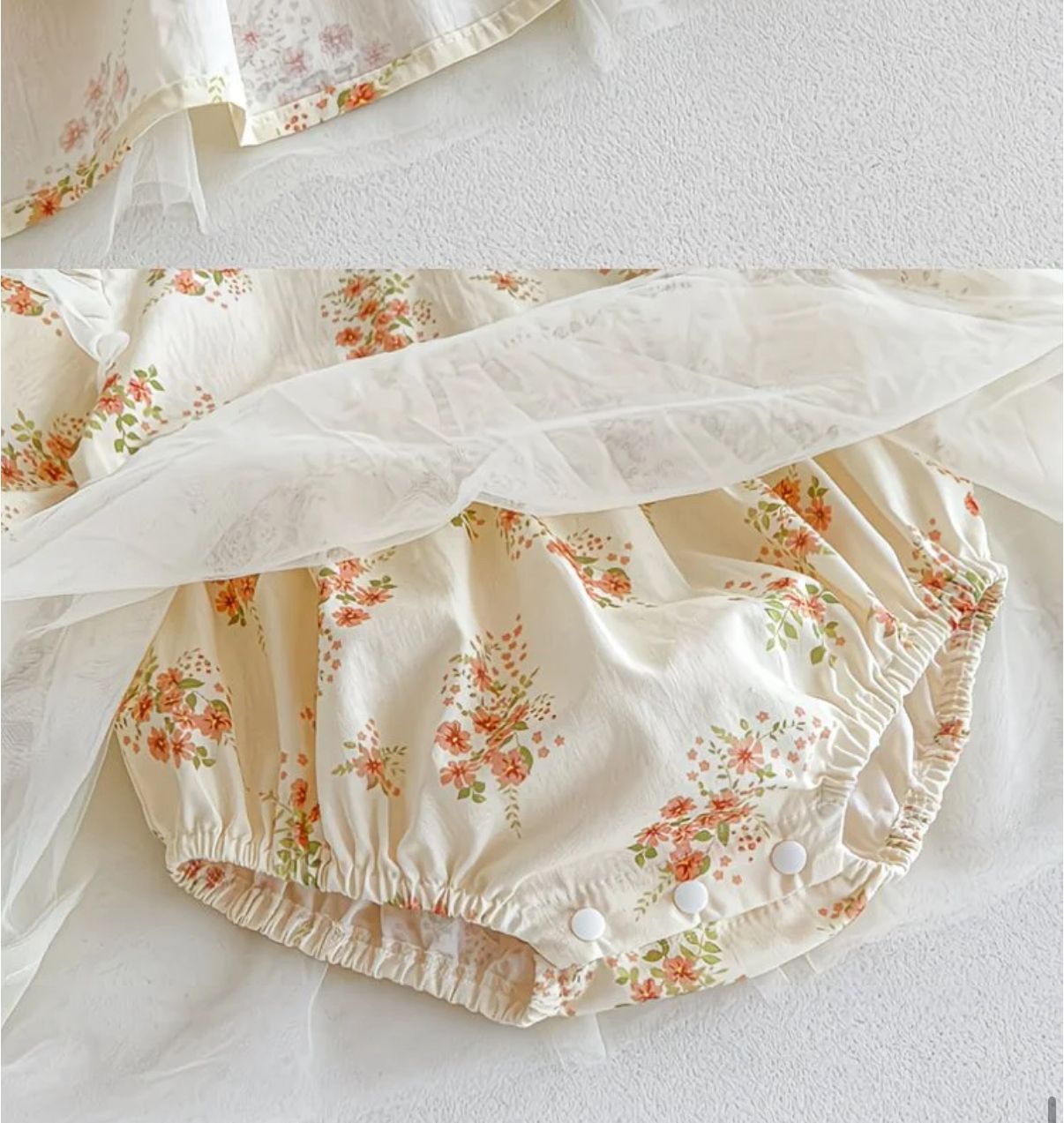 Set of 2pcs long sleeve baby romper dress + headband . 100% cotton