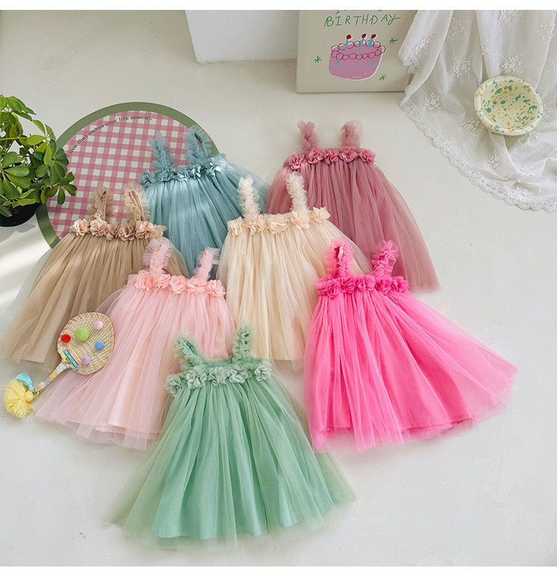 tutu dress with flowers 4 color