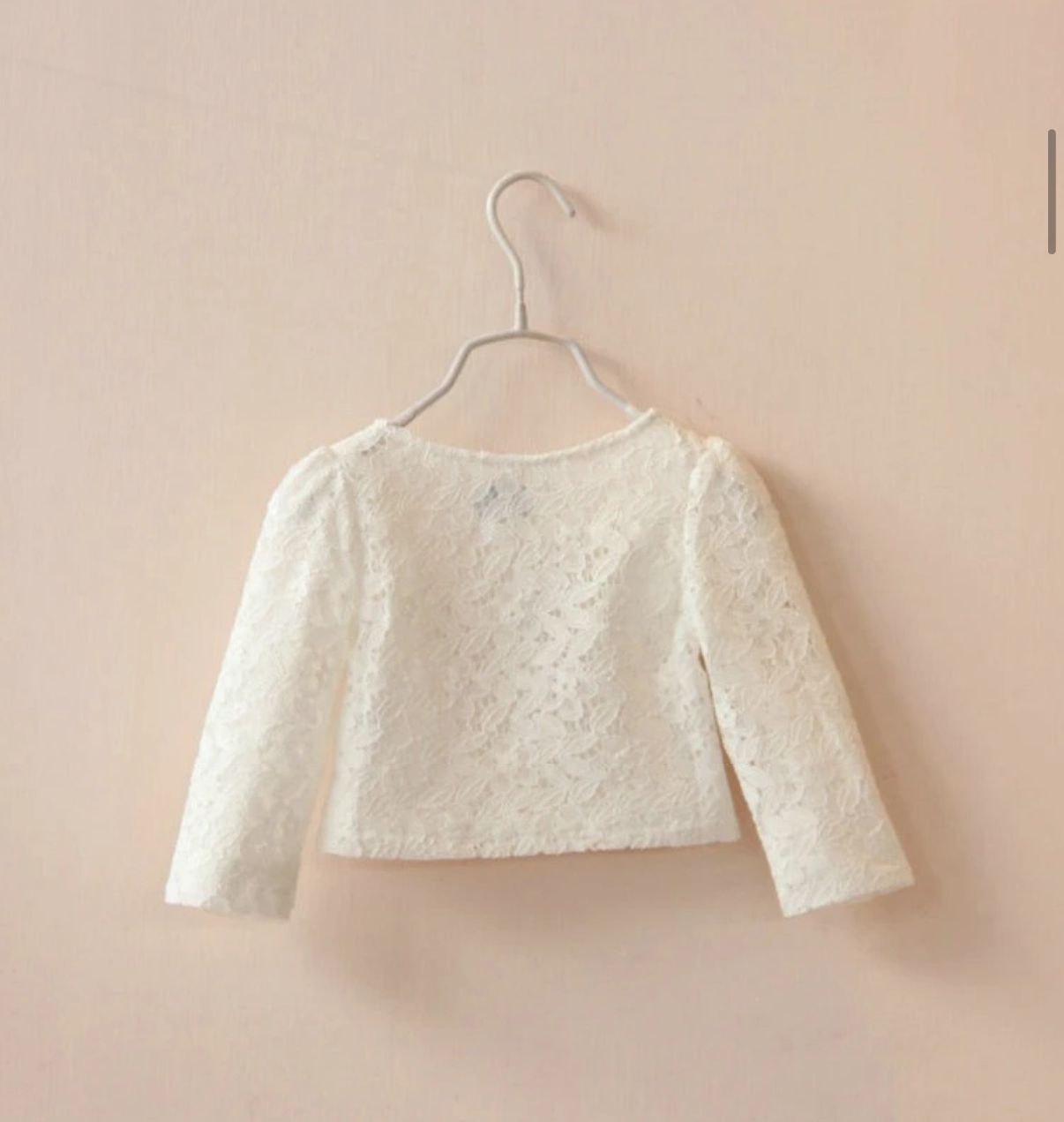 long sleeve Cardigan jacket white with flower