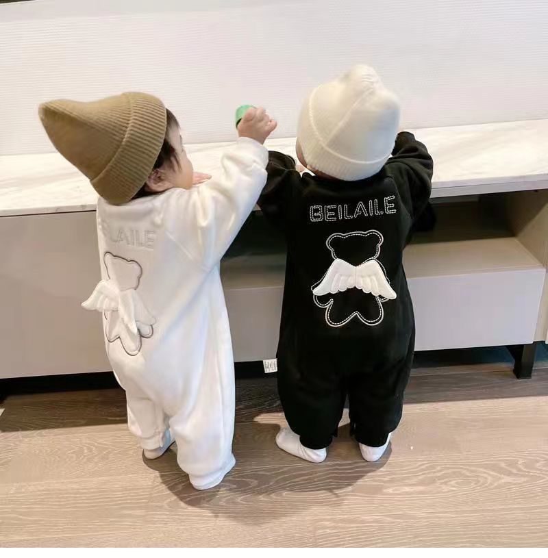 Baby long sleeve jumpsuit with wings 2 color