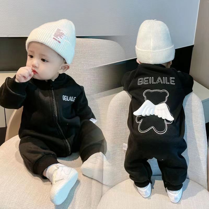 Baby long sleeve jumpsuit with wings 2 color