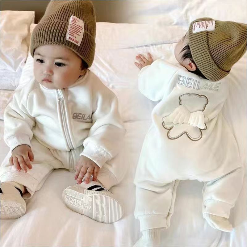 Baby long sleeve jumpsuit with wings 2 color