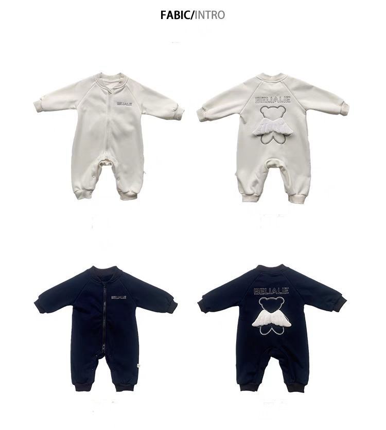 Baby long sleeve jumpsuit with wings 2 color