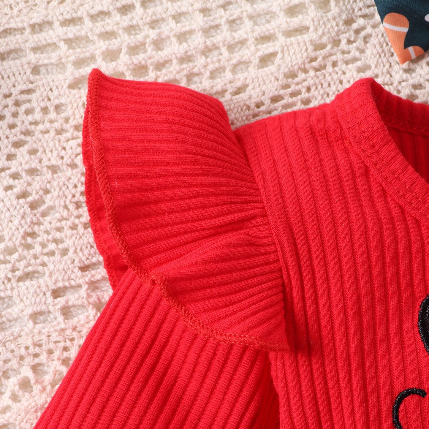 Set of 2pcs baby long sleeve romper dress + headband for Christmas