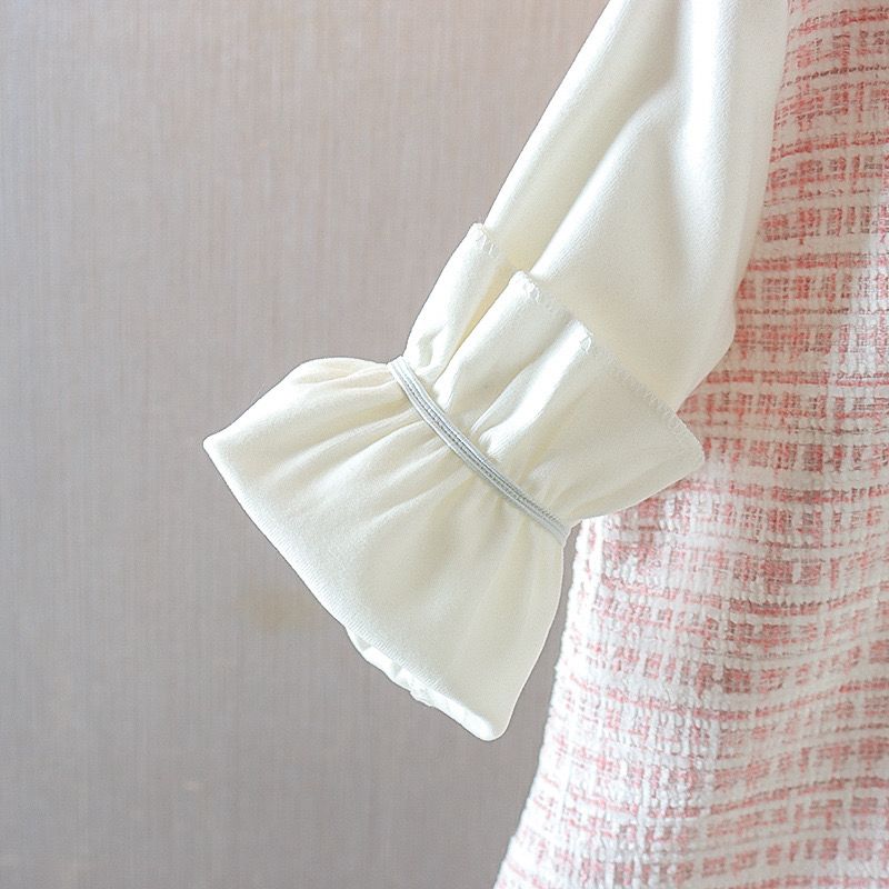 Fake 2pc long sleeve dress with bow