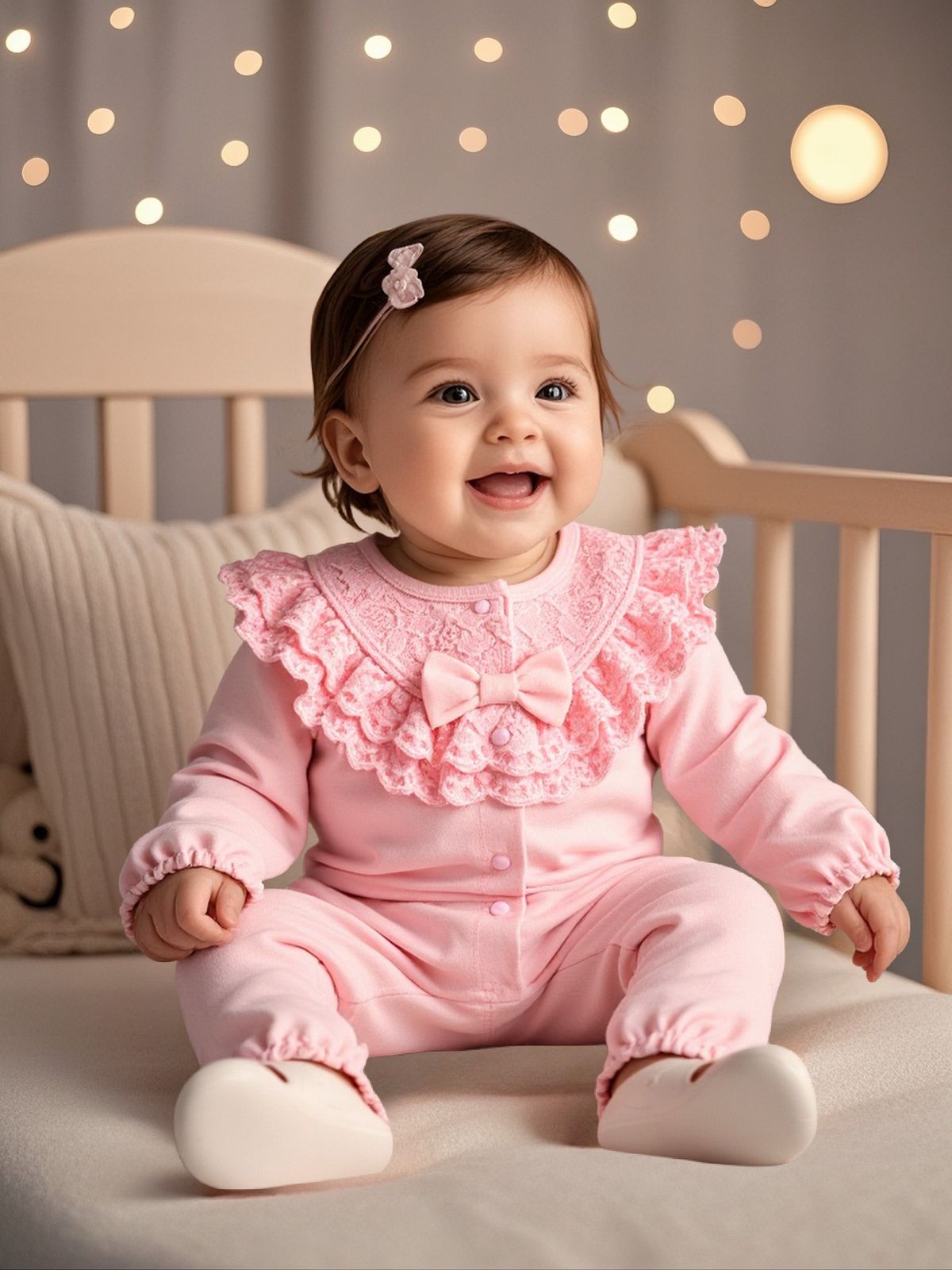 Baby long sleeve jumpsuit with hat 2color