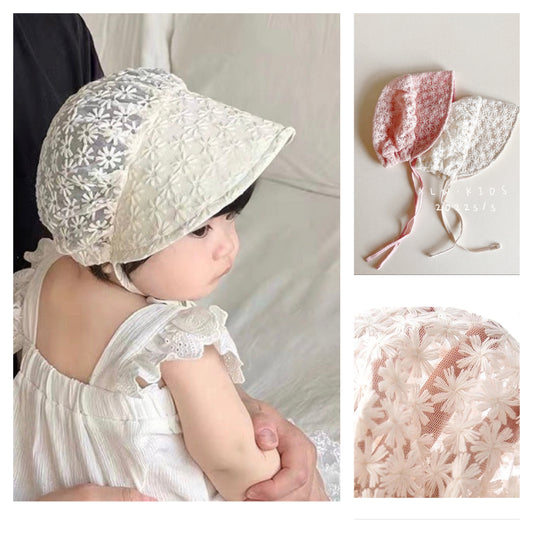 Baby vintage style palace style  lace sun hat 2 color