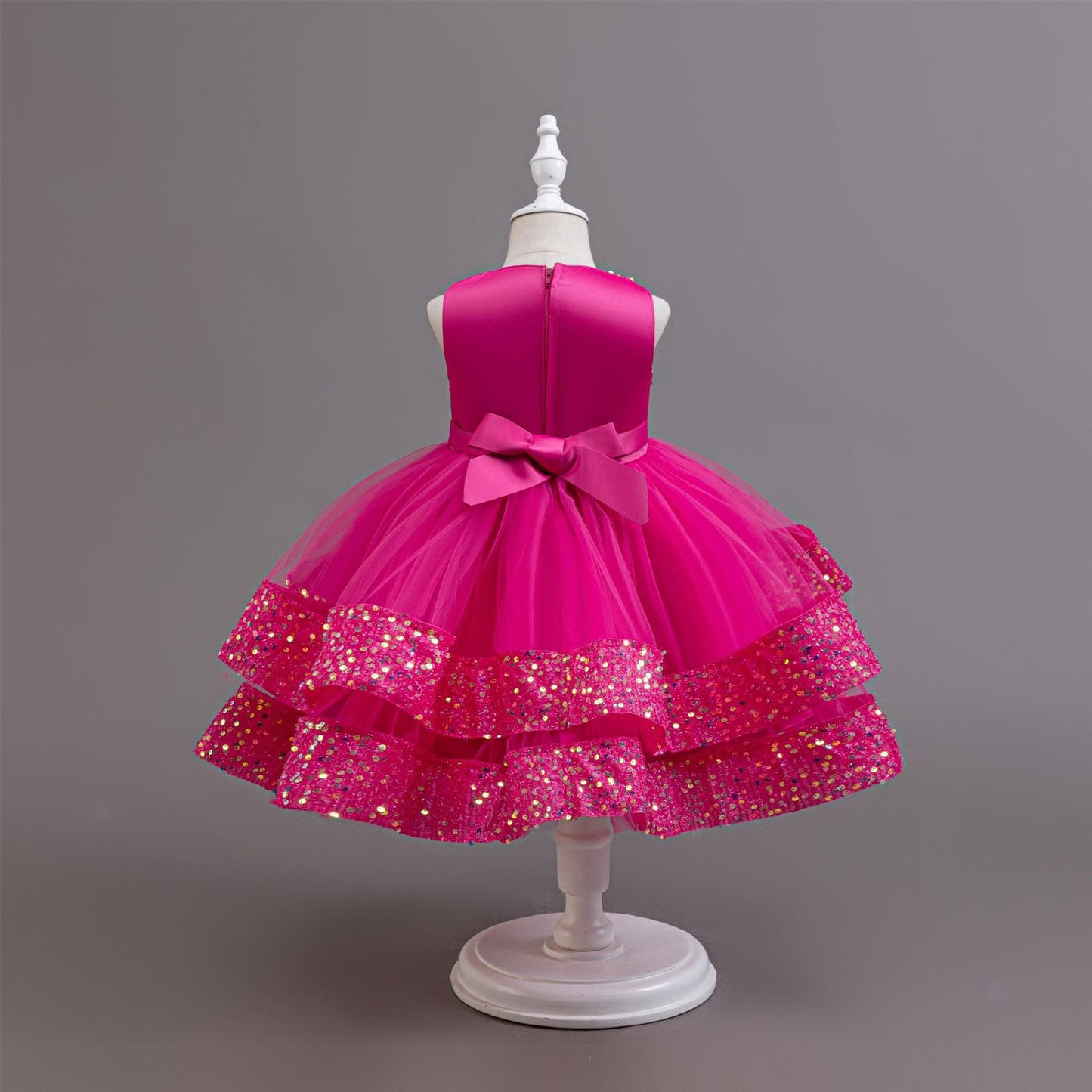 Girl princess dress with bow knot 3 color