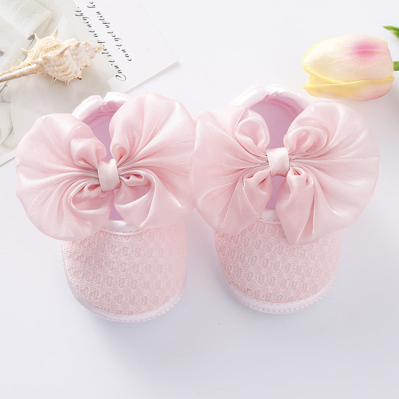 baby pre-walker shoes - satin bow knot