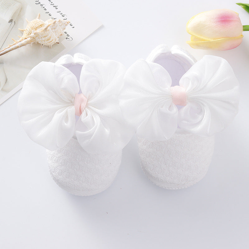 baby pre-walker shoes - satin bow knot