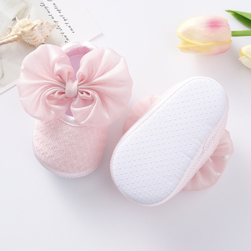 baby pre-walker shoes - satin bow knot