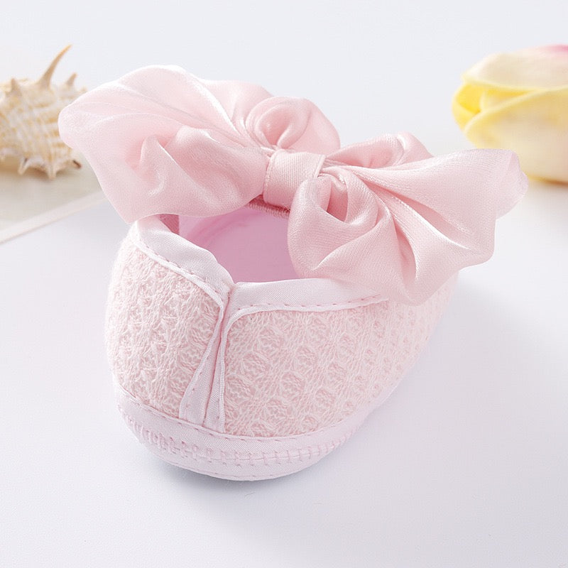 baby pre-walker shoes - satin bow knot