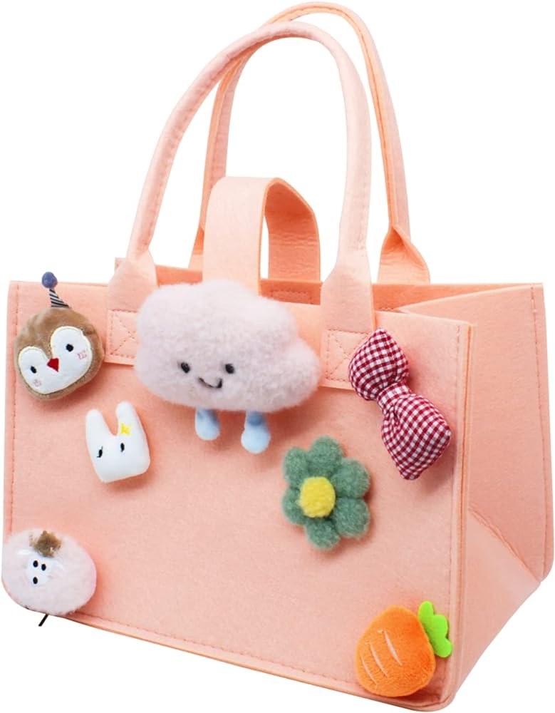 Cute Tote Fluffy Large Felt Bag for Women 2 color