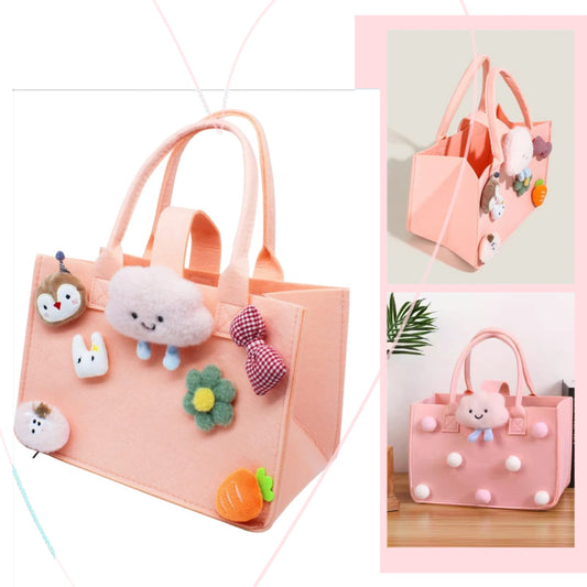 Cute Tote Fluffy Large Felt Bag for Women 2 color