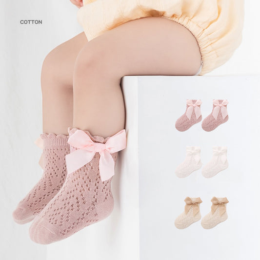 Bow knot Knitted Socks, Cotton Blend Comfy Breathable Soft Socks