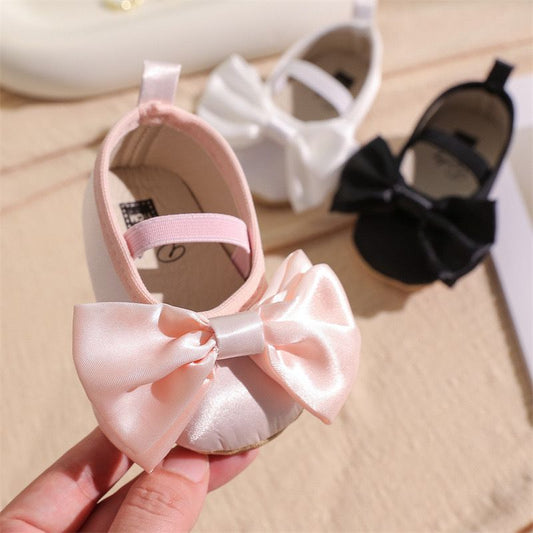 satin shoes with bow knot 3 color