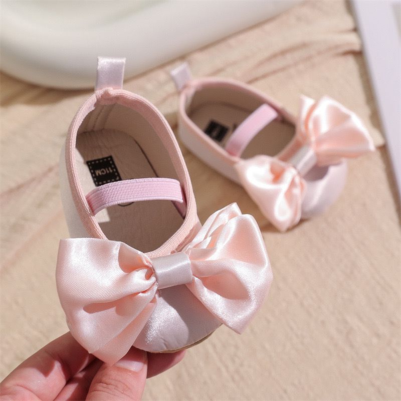 satin shoes with bow knot 3 color